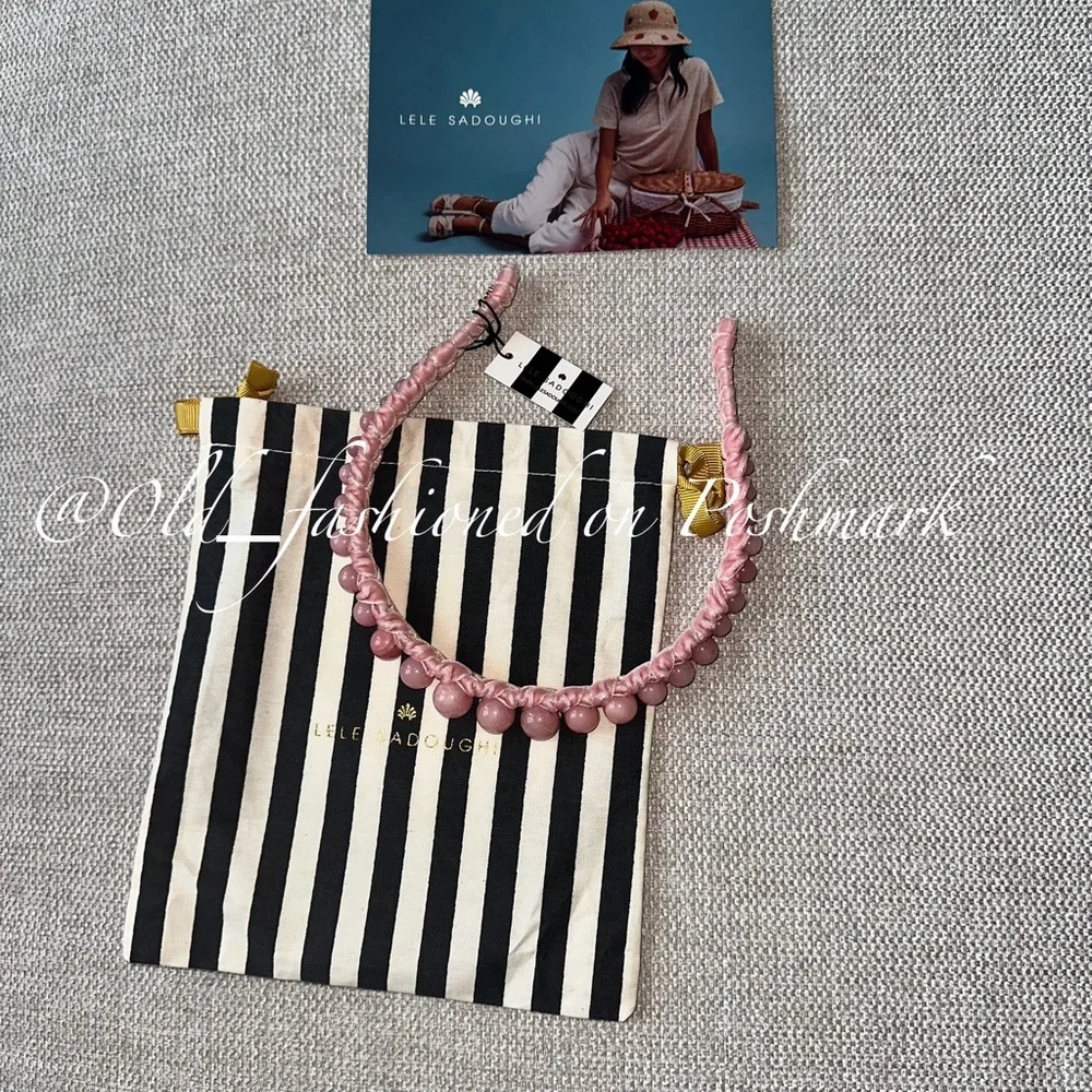 LELE SADOUGHI Graduated Stone Bead Headband - Rose (Price Firm)